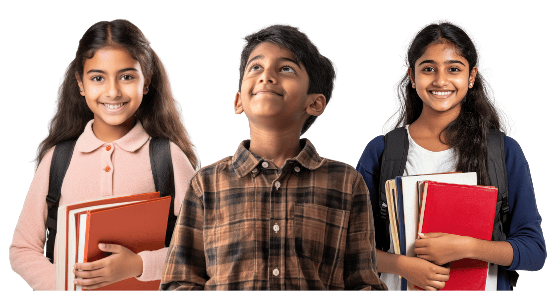 Students with books