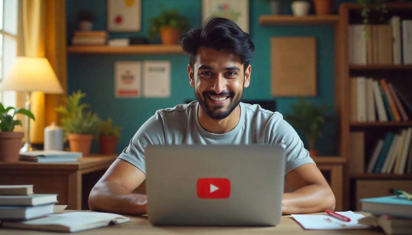 student watching youtube